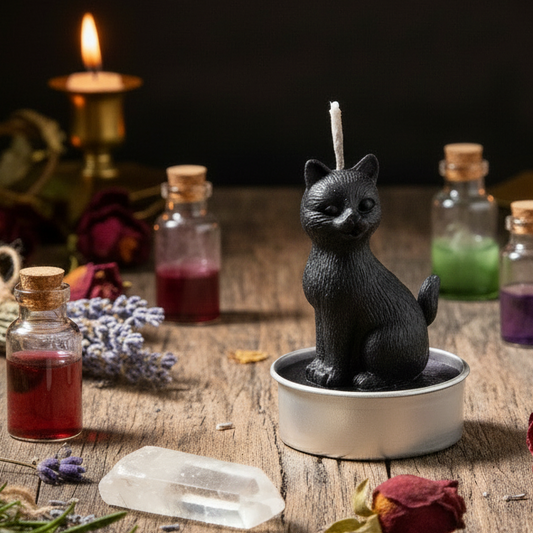 Black Cat Tealight Candle