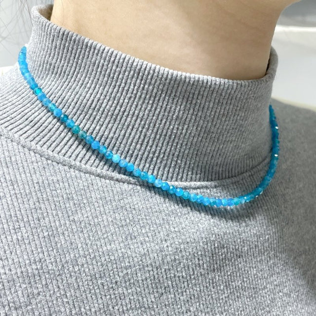 Multi-Faceted Crystal Bead Necklace – Tourmaline, Moonstone & Lepidolite