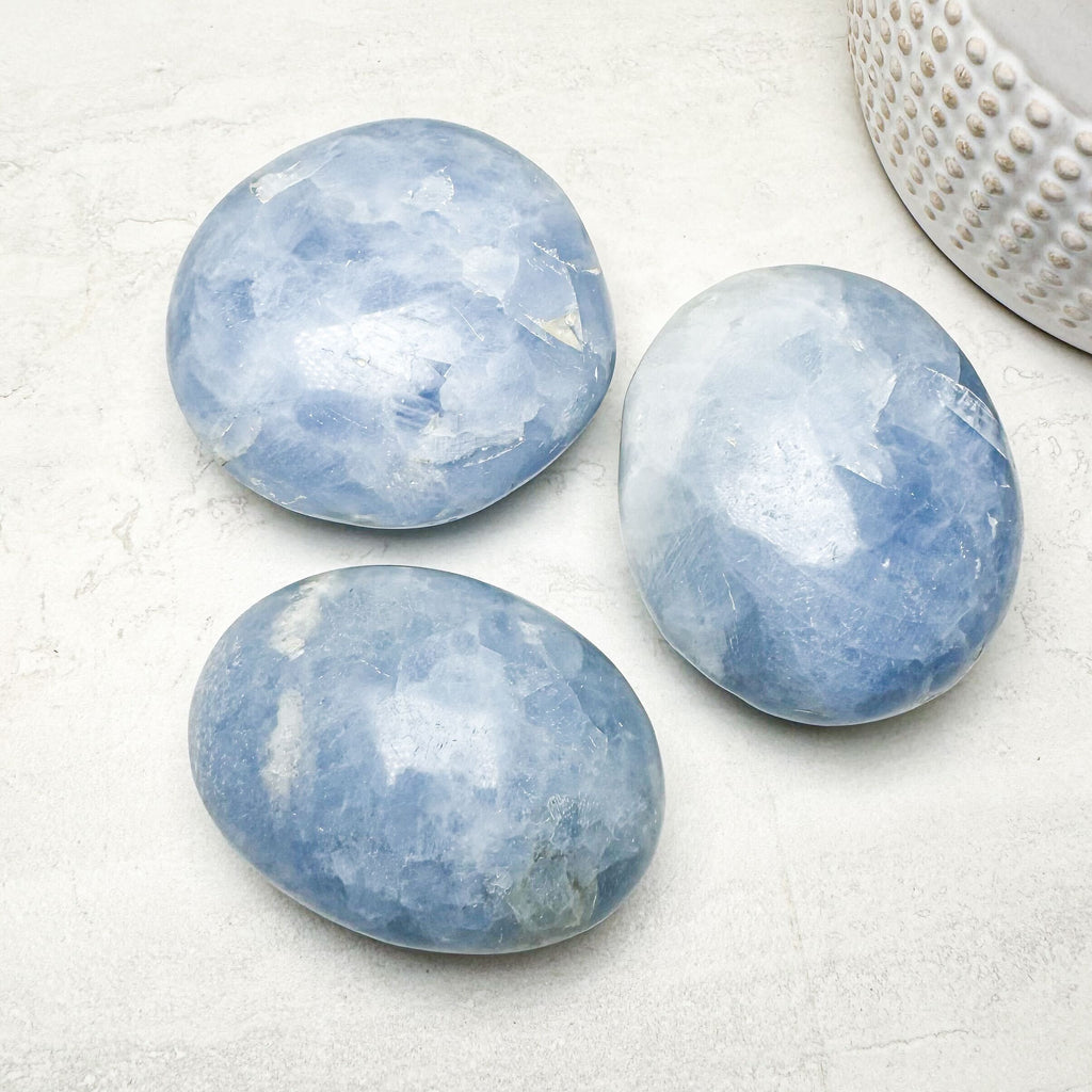 Blue Calcite Palmstones
