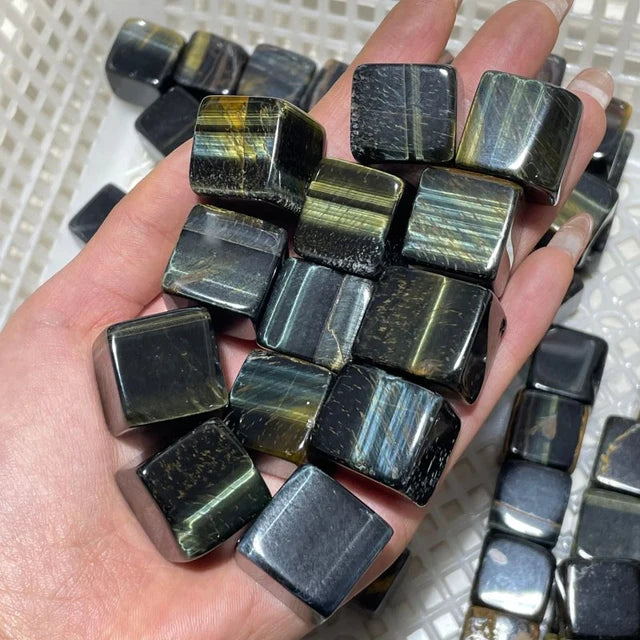 Mixed Blue and Yellow Tiger Eye Cubes