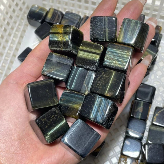 Mixed Blue and Yellow Tiger Eye Cubes