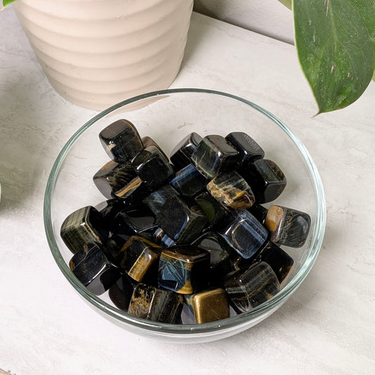 Mixed Blue & Yellow Tiger Eye Cubes