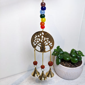 Brass Bell Chime | Tree of Life & Chakra Beads