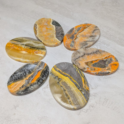 Bumblebee Jasper Worry Stone