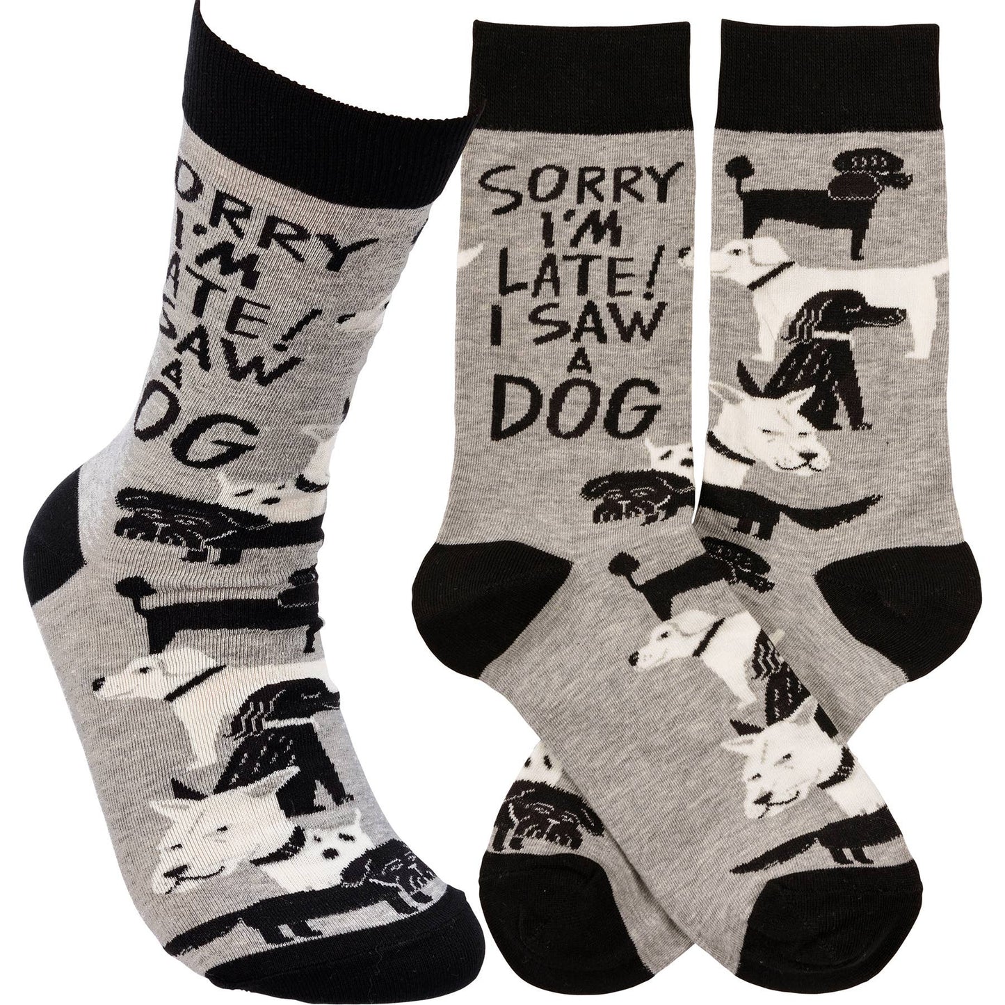 Sorry I’m Late Socks – Playful Dog Lover Gift