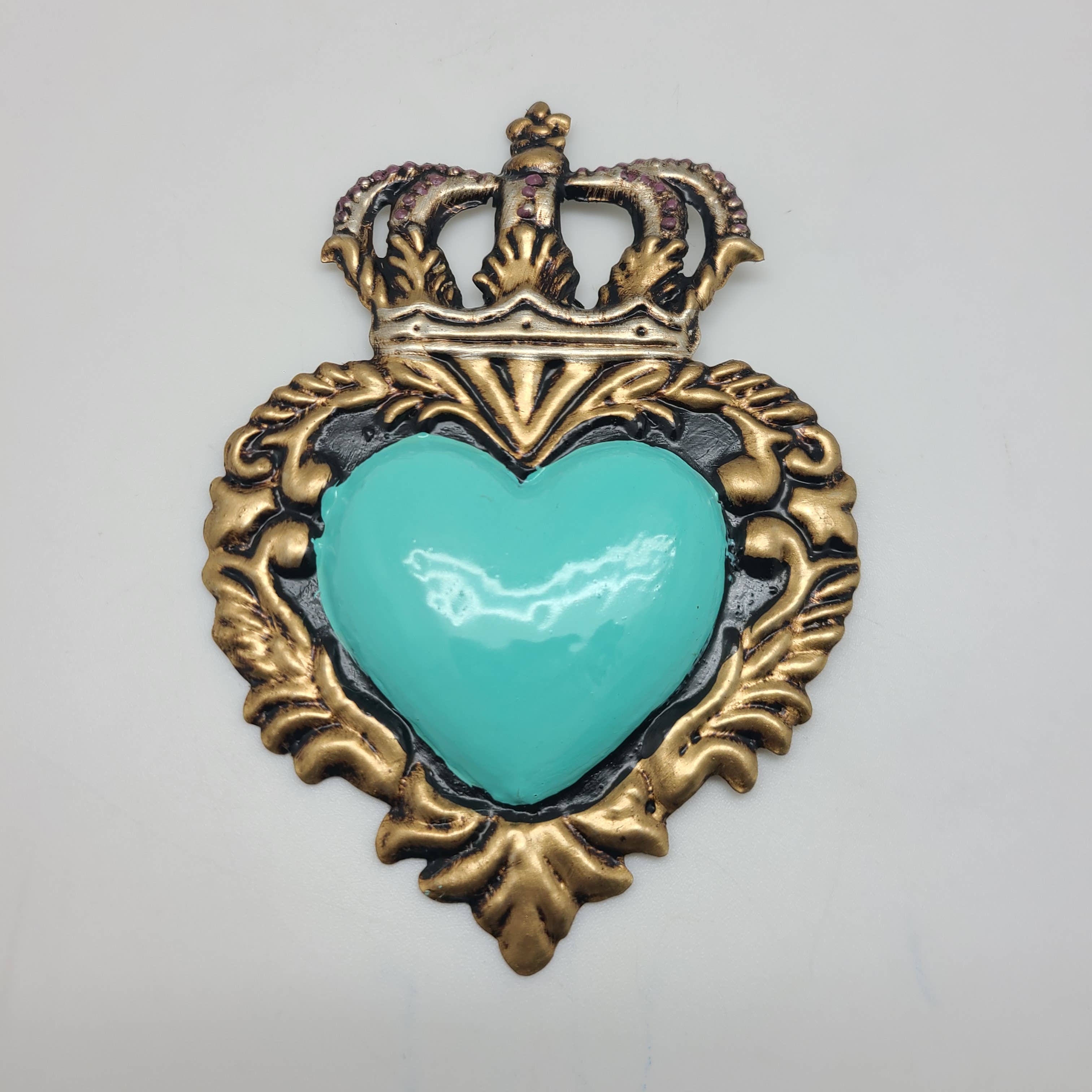 Hand-Painted Mexican Tin Heart