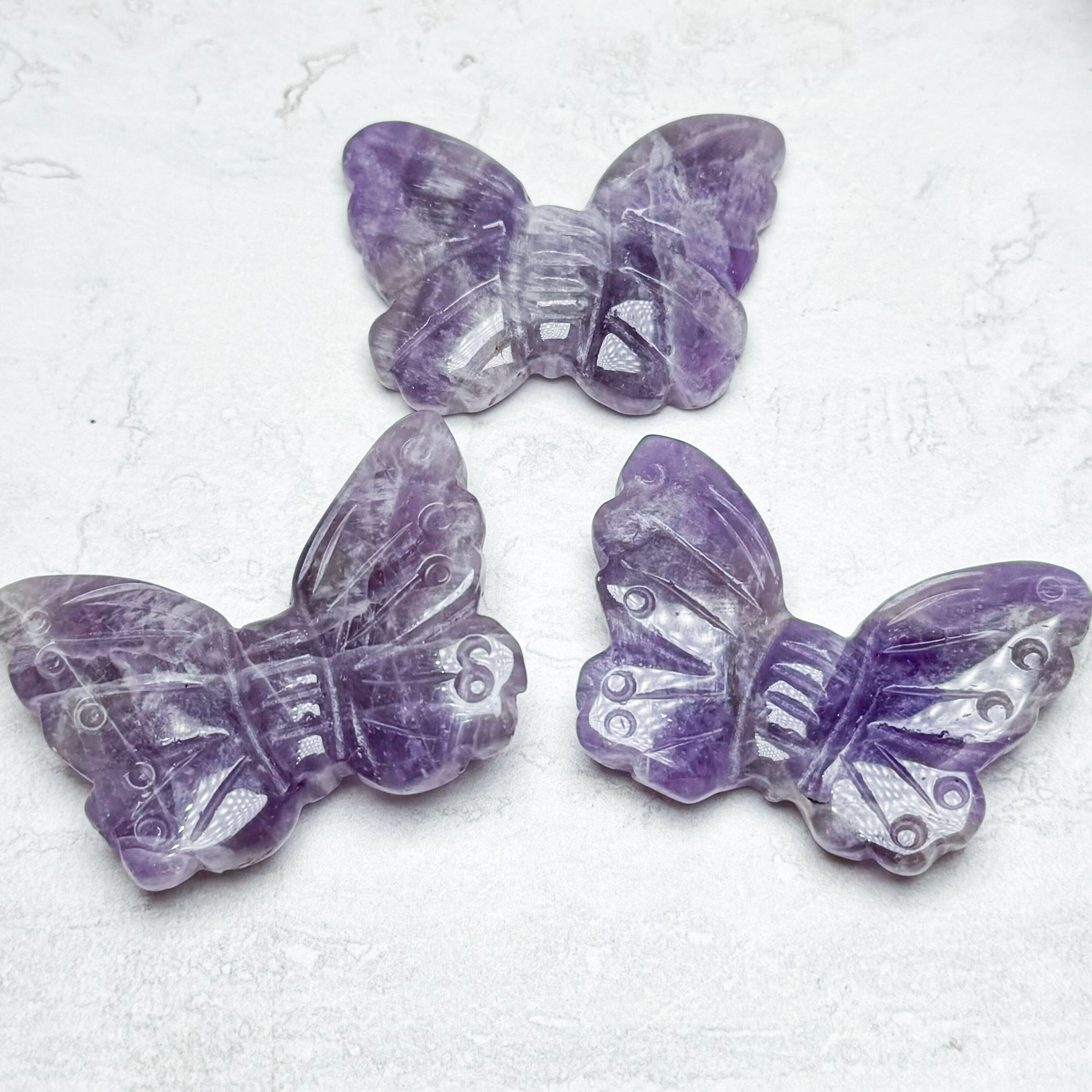 Carved Crystal Butterfly | Various Crystals