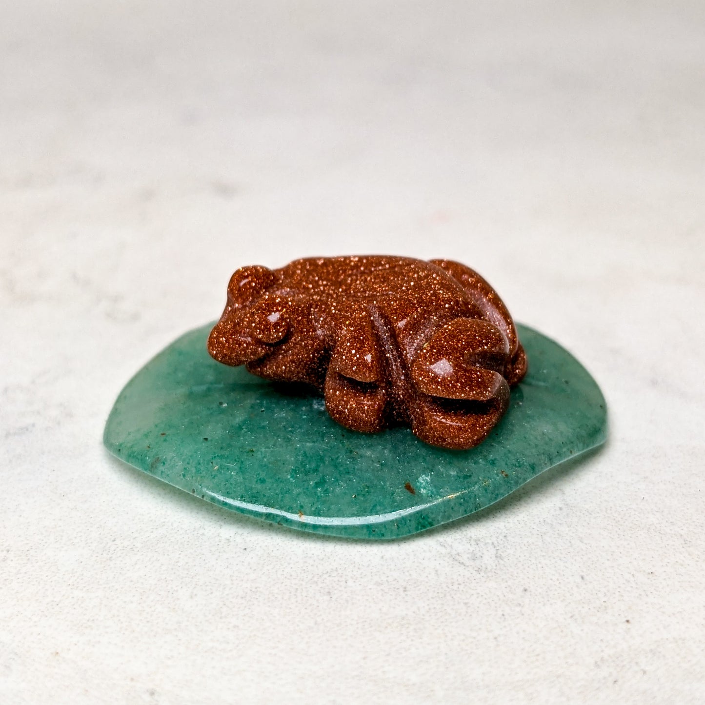 Crystal Frog on Lily Pad - HAND CARVED