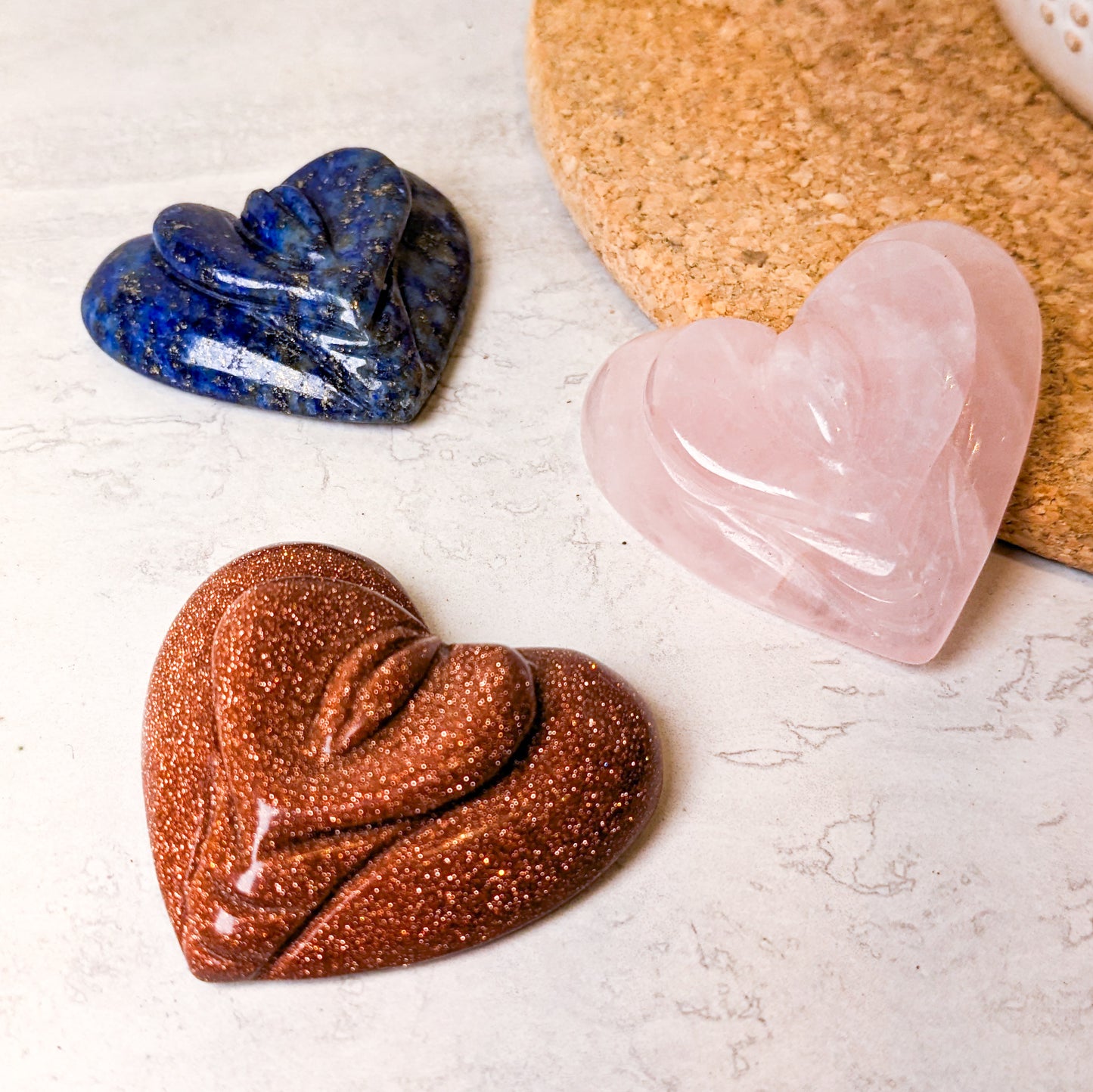 Carved Crystal Heart Yoni | Various Crystals