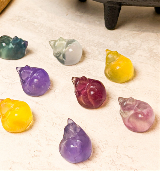 Mini Fluorite Cats, Fairies, Pet Paws |.50"