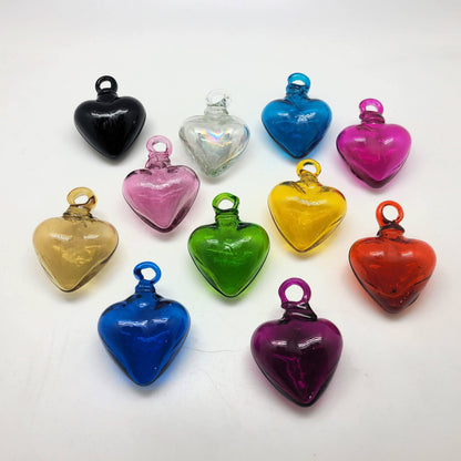 Small Handblown Glass Heart Ornaments