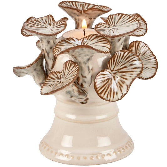 Trumpet Mushroom Tealight Holder – Woodland Ceramic Art