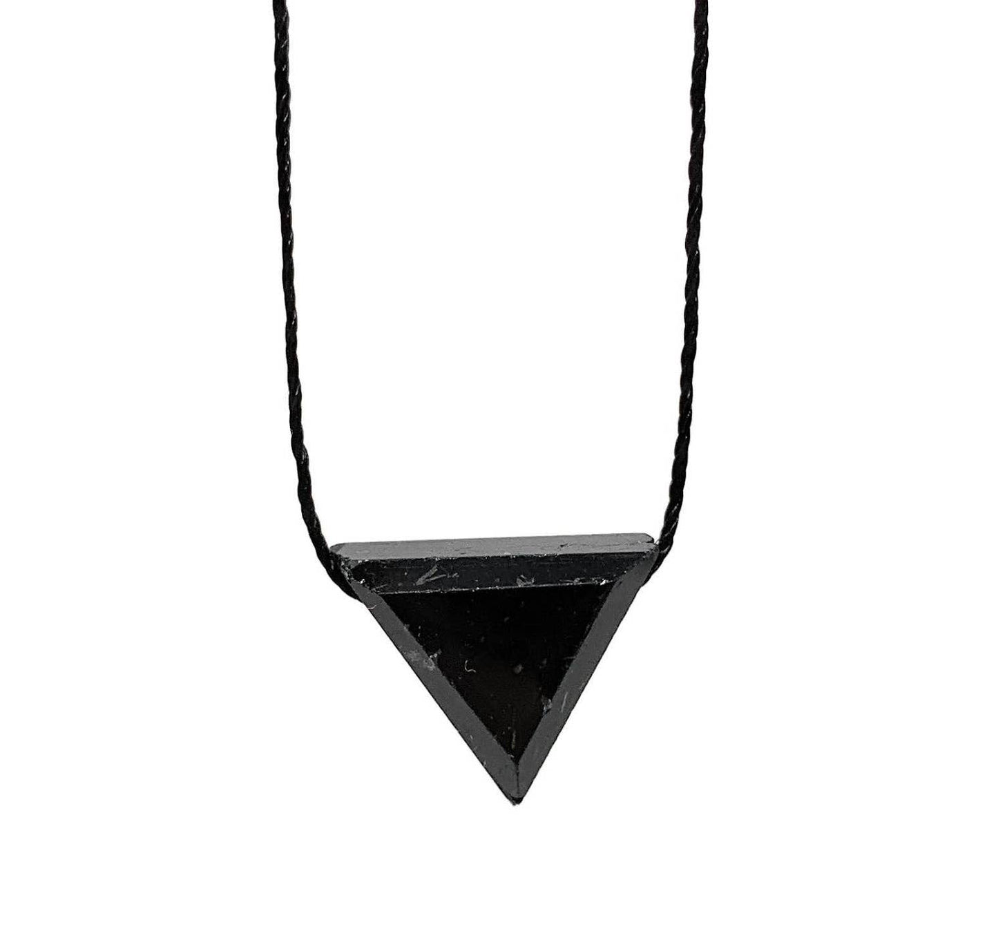 Black Onyx Faceted Triangle Necklace