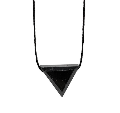 Black Onyx Faceted Triangle Necklace