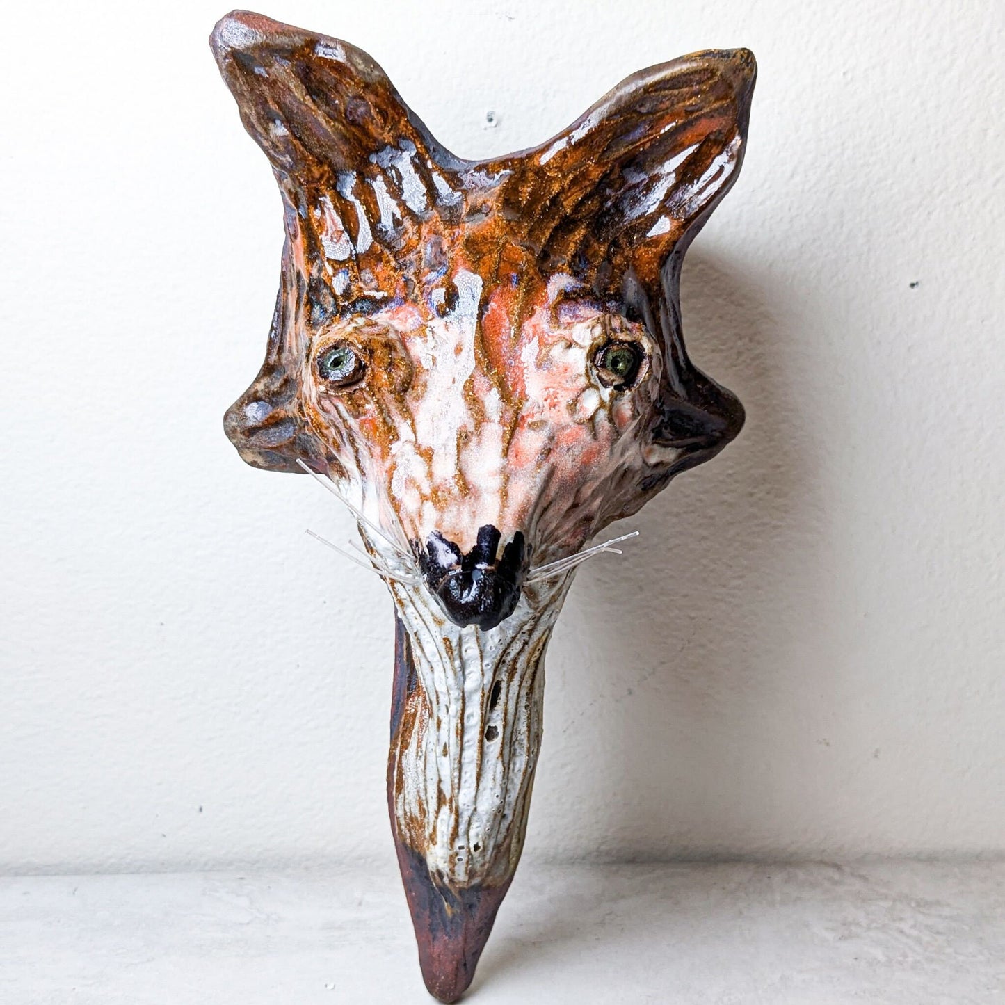 Handmade Ceramic Fox Wall Mount Vase | Local Artist, Cate Tylor