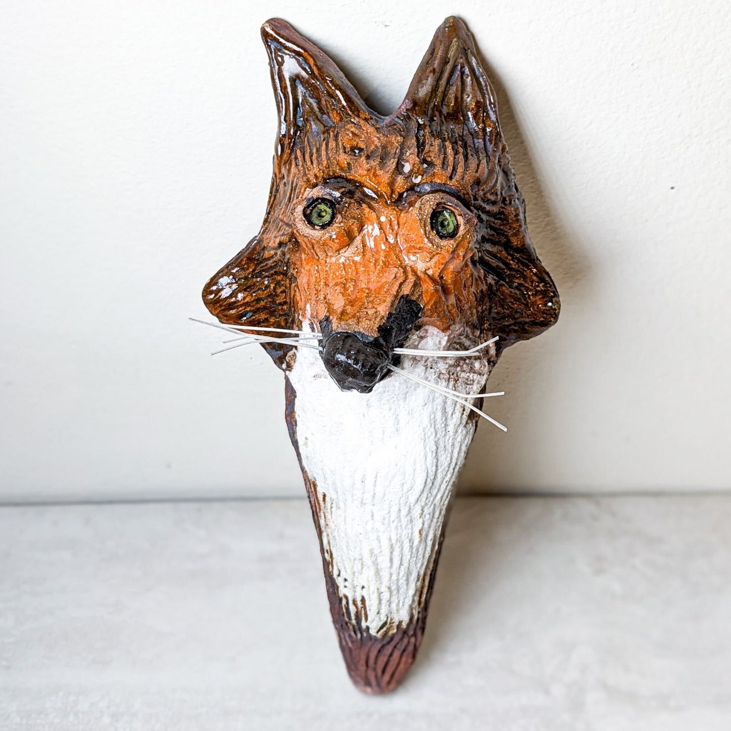Handmade Ceramic Fox Wall Mount Vase | Local Artist, Cate Tylor