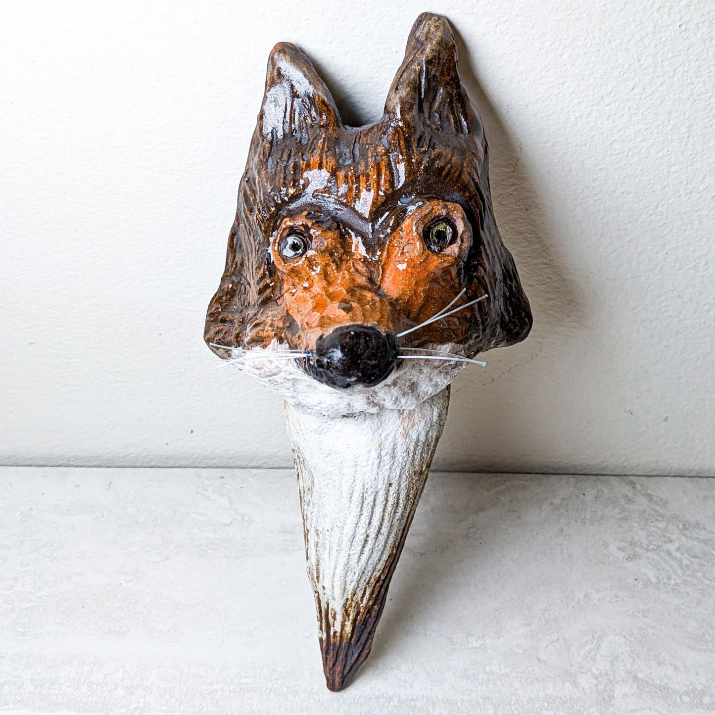Handmade Ceramic Fox Wall Mount Vase | Local Artist, Cate Tylor