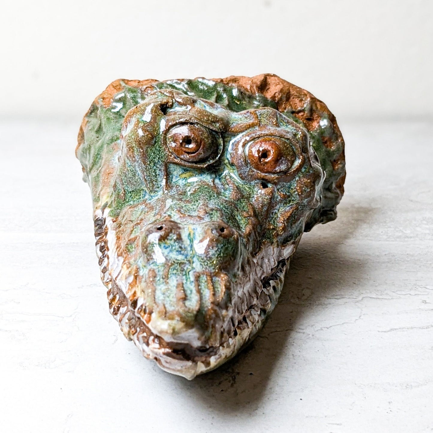 Handmade Ceramic Gator Head Wall Mount | Local Artist, Cate Tylor