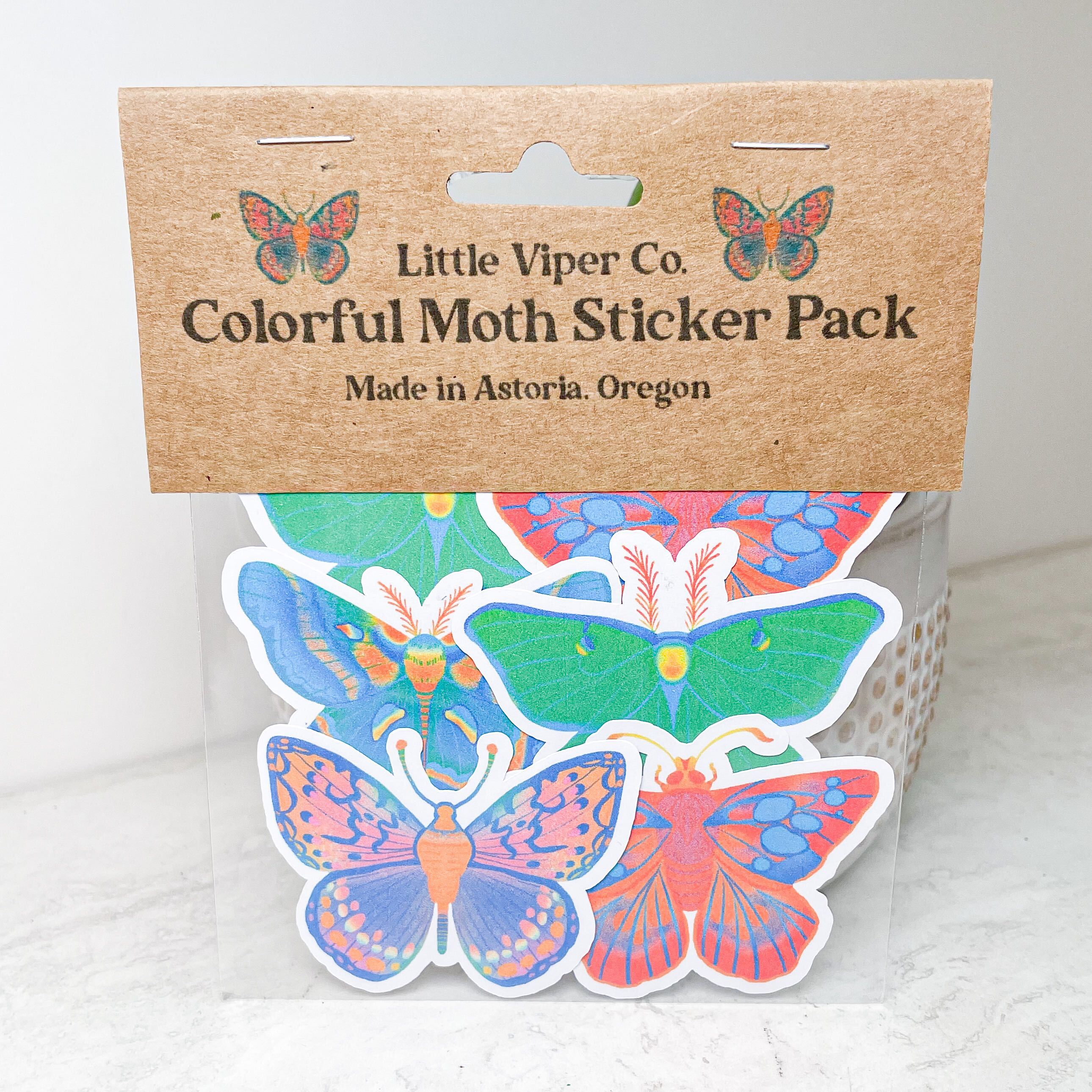 Colorful Moth Sticker pack