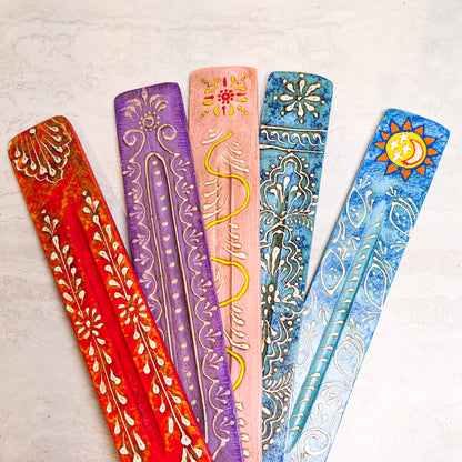 Colorful Wooden Incense Burners | Various Styles