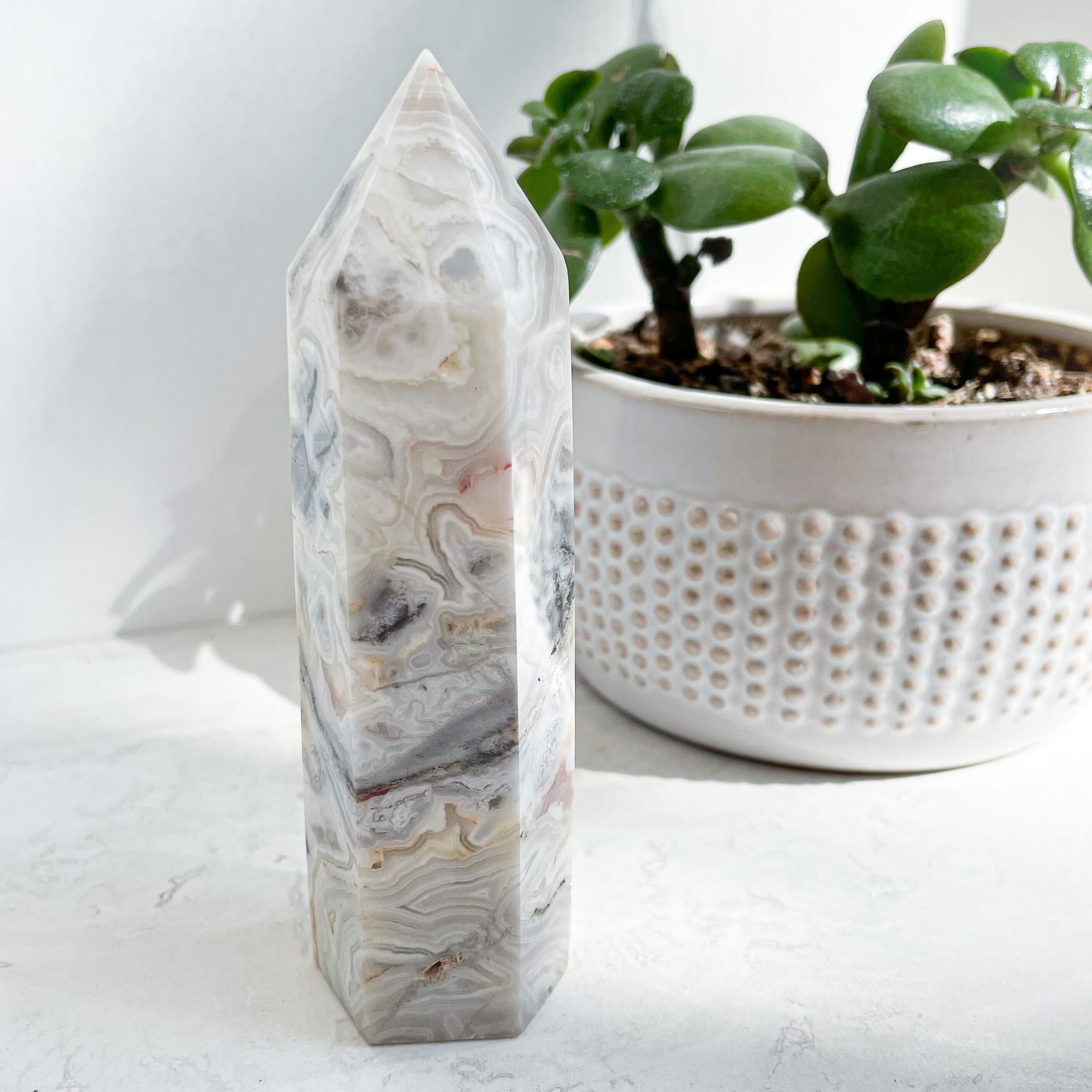 Crazy Lace Agate Standing Points