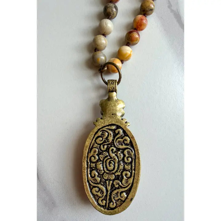 Crazy Agate Glass Beaded Necklace