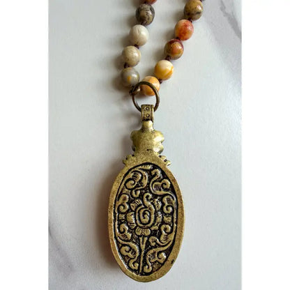Crazy Agate Glass Beaded Necklace