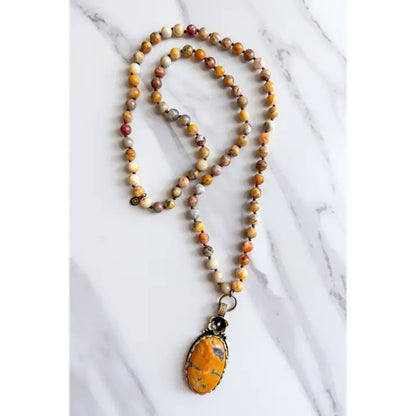 Crazy Agate Glass Beaded Necklace