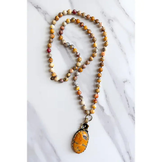 Crazy Agate Glass Beaded Necklace