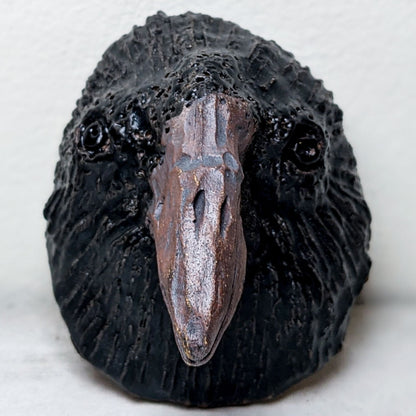 Handmade Ceramic Crow Face Wall Mount | Local Artist Cate Taylor