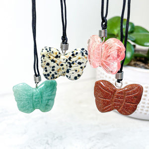 Crystal Butterfly Necklaces, Assorted