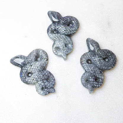 Carved Crystal Snakes 2"