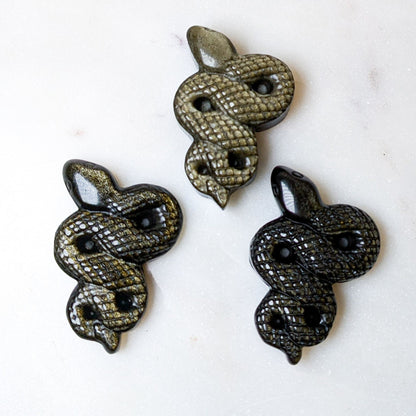 Carved Crystal Snakes 2"