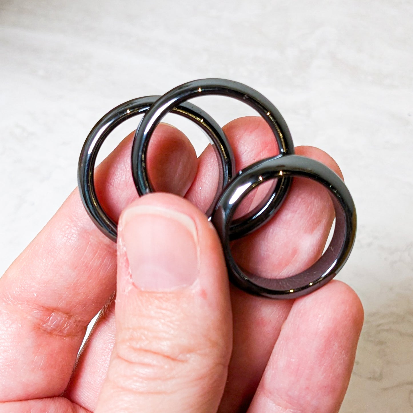 Rounded Hematite Rings | Non-magnetic | Various Sizes