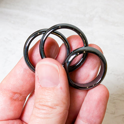 Rounded Hematite Rings | Non-magnetic | Various Sizes