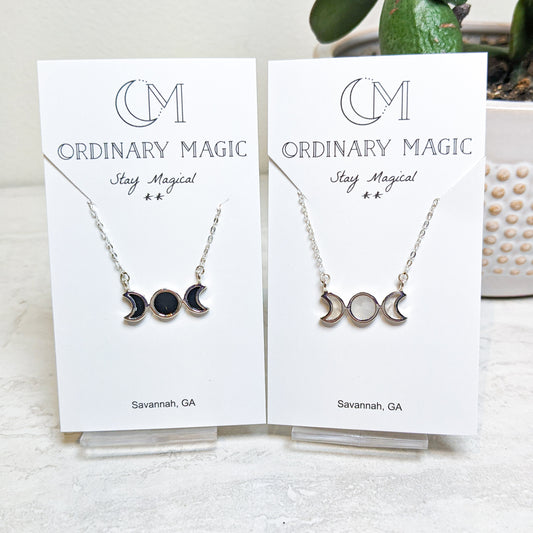 Sterling Silver Triple Moon Necklaces