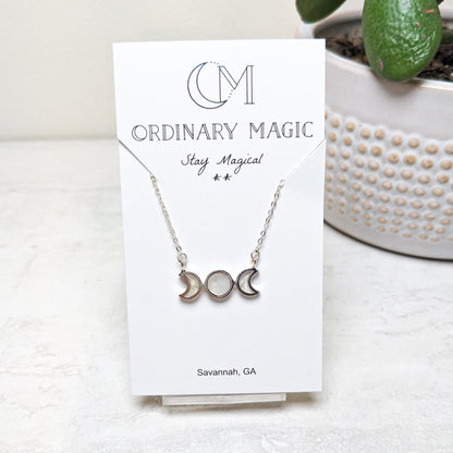 Sterling Silver Triple Moon Necklaces