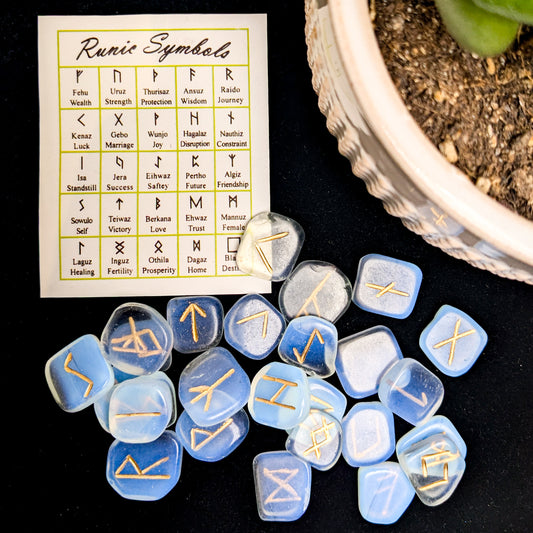 Crystal rune set in opalite, at Ordinary Magic in Savannah, GA.