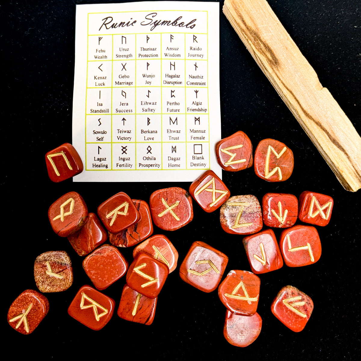 Crystal rune set in red jasper, at Ordinary Magic in Savannah, GA.