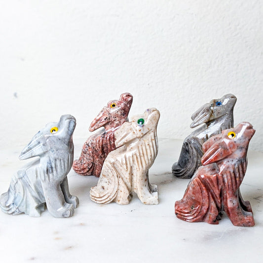 Wolf Dolomite Carving