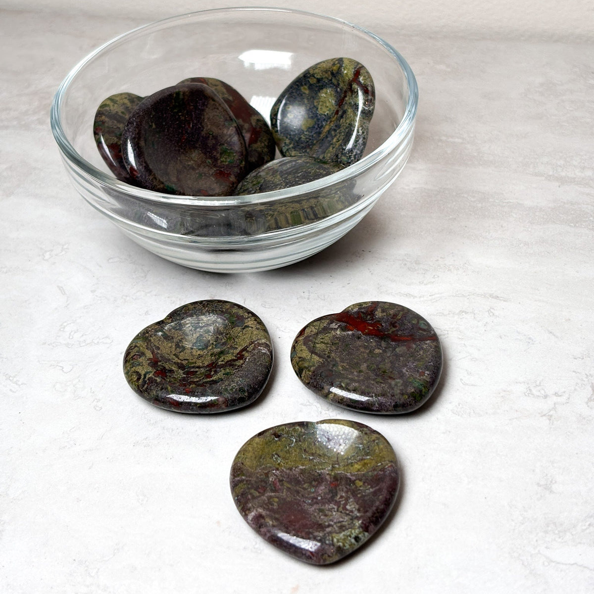 Heart Shaped Crystal Pocket/Worry Stones | Assorted