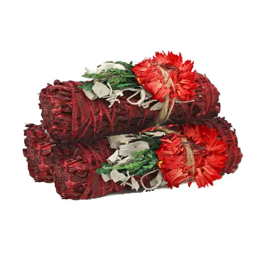 Dragon's Blood Sage with Florals Burn Wand