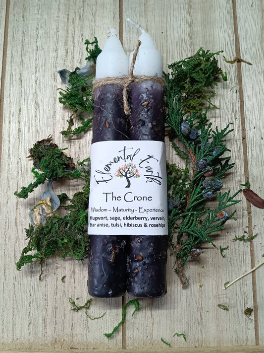 The Crone Herbal Intention Candles 6 inch tapers