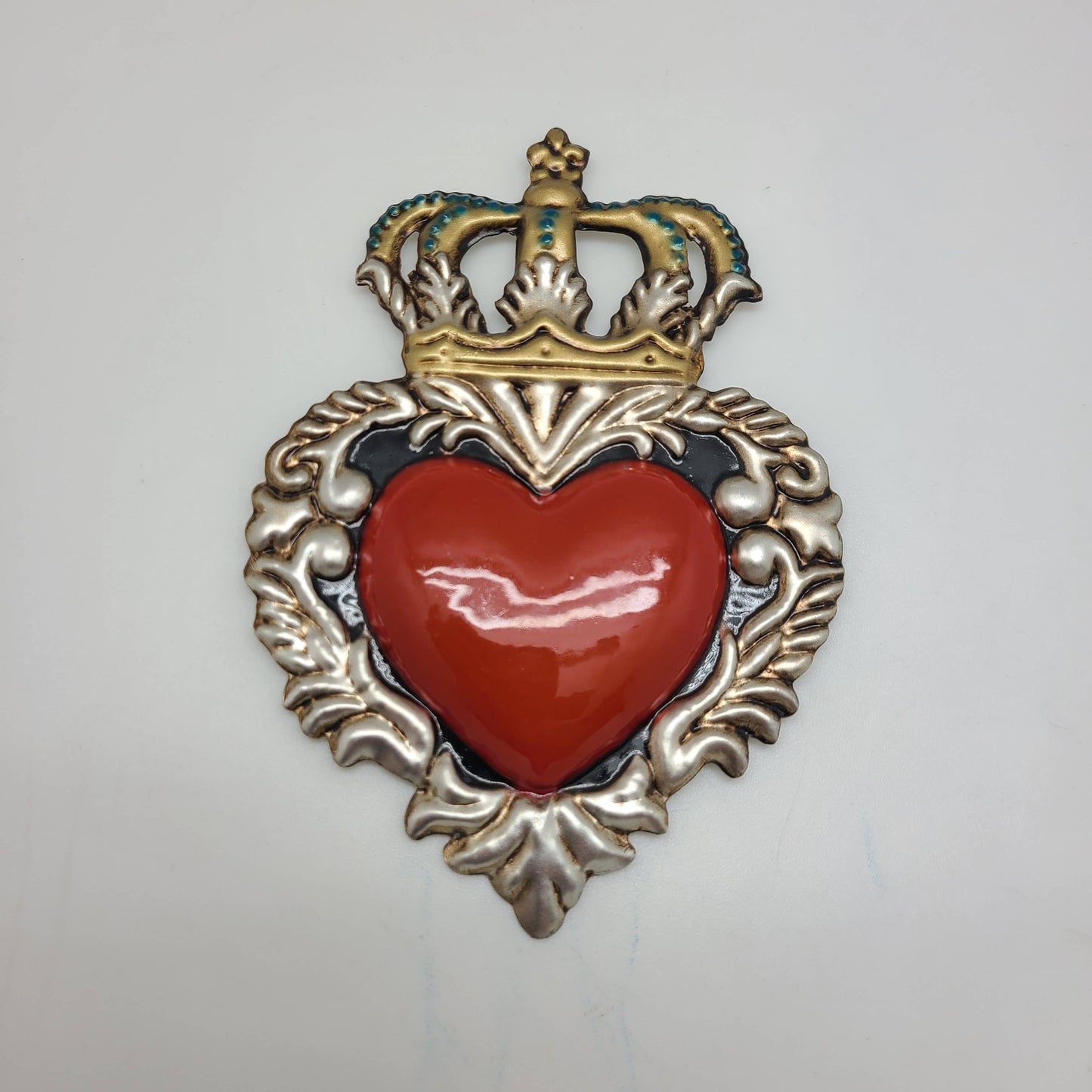 Hand-Painted Mexican Tin Heart