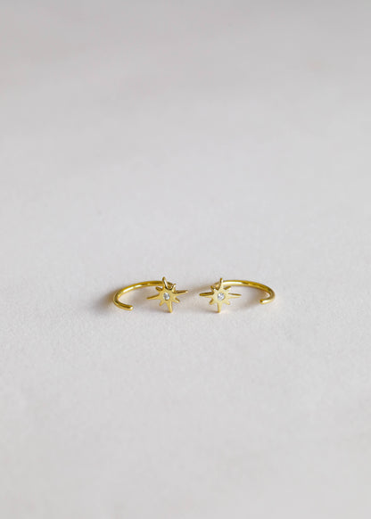 Gold Icon Huggie Earrings - Star