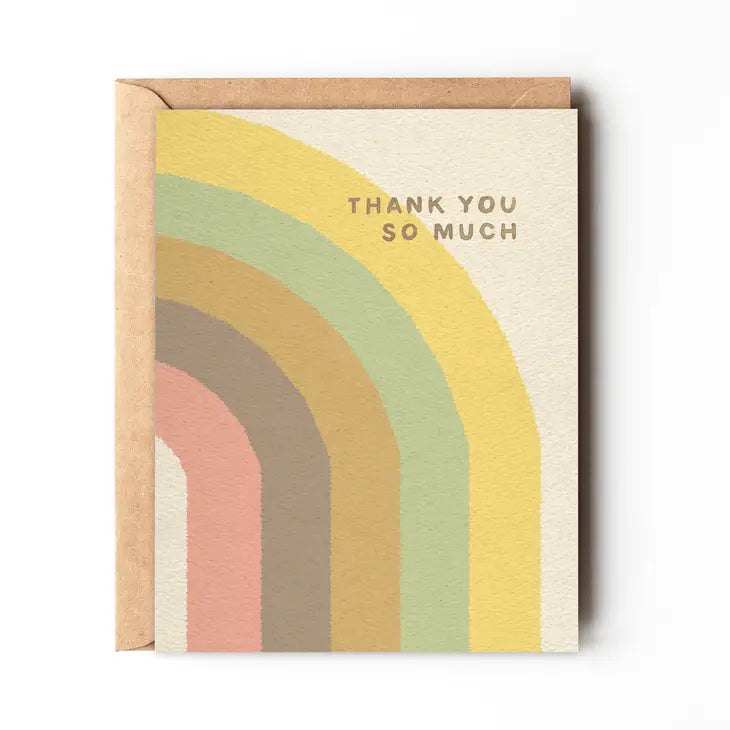 Thank You So Much - Boho Rainbow Thank You Card