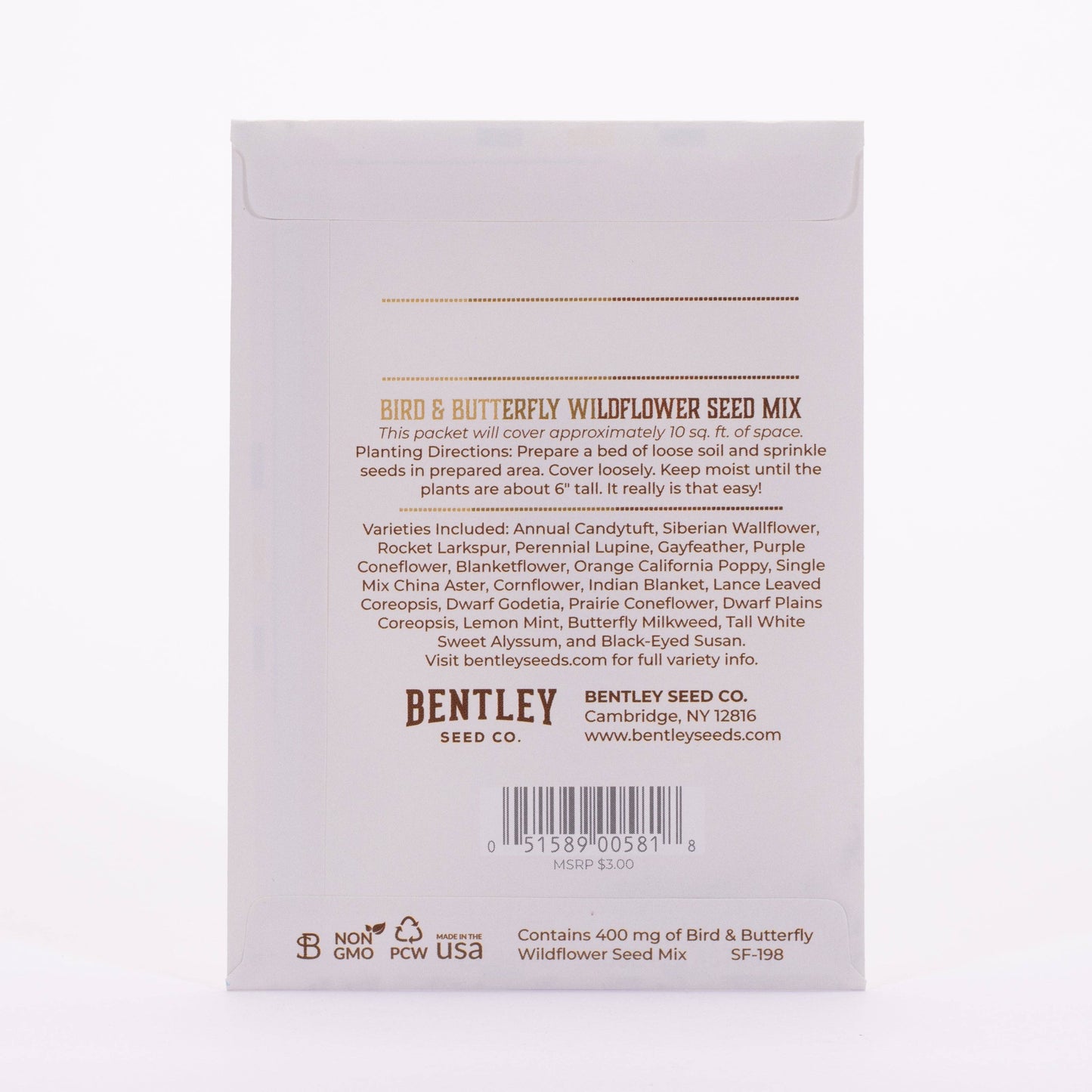 Merry Christmas Wreath of Birds Gift Tag - Bird & Butterfly Wildflower Seed Pack