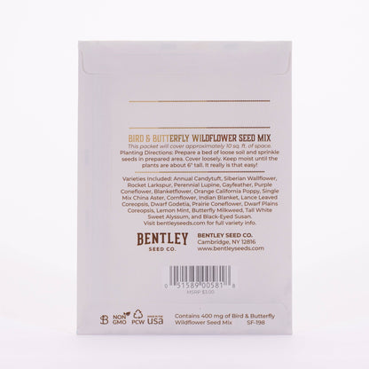 Merry Christmas Wreath of Birds Gift Tag - Bird & Butterfly Wildflower Seed Pack