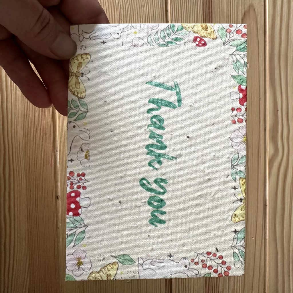 Thank You Greeting Card Plantable Wildflower Herb Seed Card