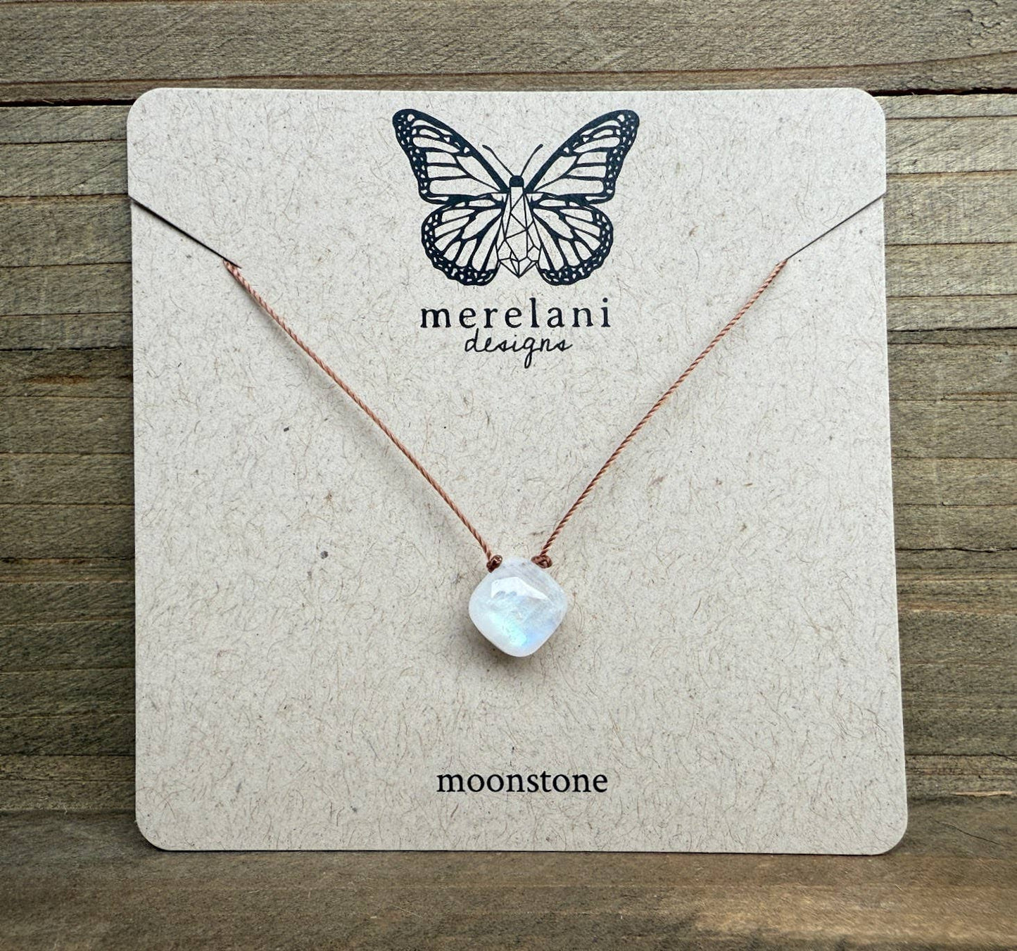 Moonstone Cushion Cut Diamond Necklace